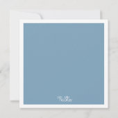ライトブルーモダン日付正方形のフォトカードを保存 招待状 (裏面)