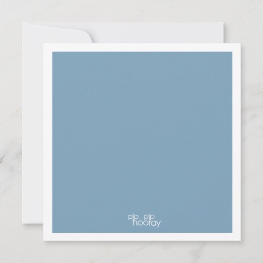 ライトブルーモダン日付正方形のフォトカードを保存 招待状 (裏面)