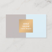 ライトブルーモダン銅インテリア設計者 名刺 (正面)