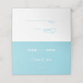 ライトブルーモダン&ホワイト結婚ズ折り曲げ座席表 プレイスカード (外部開封)