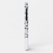 ライトブルーモノグラムのフローラウォーターカラーつる植物 Case-Mate iPhoneケース (裏面/左)