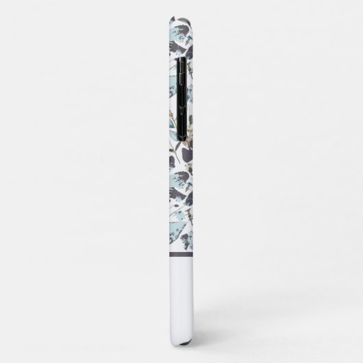 ライトブルーモノグラムのフローラウォーターカラーつる植物 Case-Mate iPhoneケース (裏面/左)