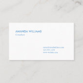 ライトブルーモノグラムのホワイトギンガムプレイドパターン 名刺 (裏面)