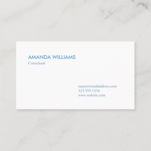 ライトブルーモノグラムのホワイトギンガムプレイドパターン 名刺 (裏面)