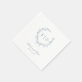 ライトブルーモノグラムリースペーパーナプキン スタンダードカクテルナプキン (角)