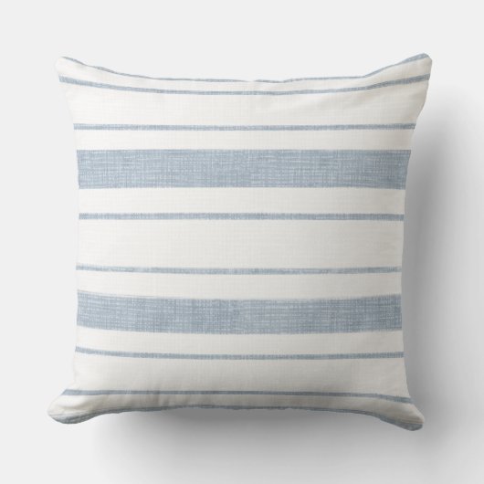 ライトブルーラインパターン装飾用クッション クッション (正面)