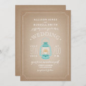 ライトブルーランタンカードストッインスパイアクキャンプ結婚ス 招待状 (正面/裏面)