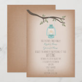 ライトブルーランタンキャンプ結婚式招待状 招待状 (正面/裏面)