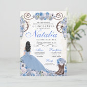 ライトブルーランチェロプリンセスドレスキンセアニェラ 招待状 (スタンド正面)