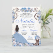 ライトブルーランチェロプリンセスドレスキンセアニェラ 招待状 (スタンド正面)