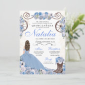 ライトブルーランチェロプリンセスドレスキンセアニェラ 招待状 (スタンド正面)