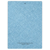 ライトブルーリネンのテクスチャブラックヴィンテージフレーム クリップボード (裏面)