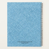 ライトブルーリネンのテクスチャブラックヴィンテージフレーム プランナー手帳 (裏面)