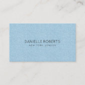 ライトブルーリネンのテクスチャQRコード 名刺 (正面)