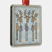 ライトブルーリボントナカイ メタルオーナメント (右)