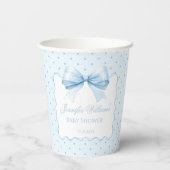 ライトブルーリボン男の赤ちゃんシャワー紙カップ 紙コップ (裏面)