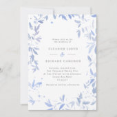 ライトブルーリーフィフレーム結婚式招待状 招待状 (正面)
