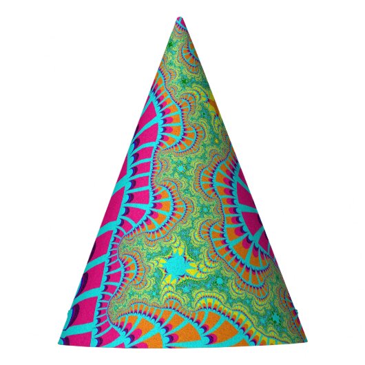 ライトブルーレインボーリミックス パーティーハット (正面)