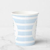 ライトブルーロッキングホースボーホアーチ男の赤ちゃんシャワー 紙コップ (右)