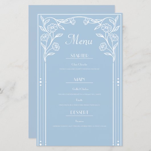 ライトブルーロマンスとヴィンテージ洗練メニュー (正面/裏面)