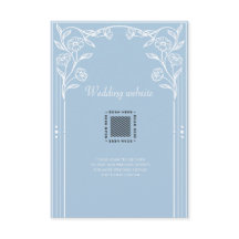 ライトブルーロマンスヴィンテージウェディングエンクロージャカード