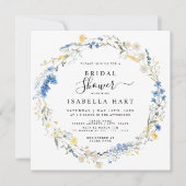 ライトブルーワイルドフローラ優美ダスティブライダルシャワー 招待状 (正面)