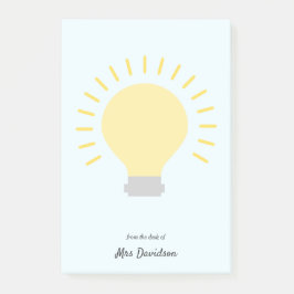 ライトブルー先生電球後注 ポストイット