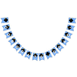 ライトブルー卒業パーティーおめでとうの装飾 バンティングフラッグ