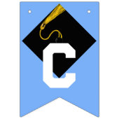 ライトブルー卒業パーティーおめでとうの装飾 バンティングフラッグ (第2の旗)