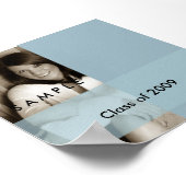 ライトブルー卒業写真オートグラフポスター ポスター (角)