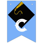 ライトブルー卒業祝いパーティーアイディア バンティングフラッグ (第1の旗)