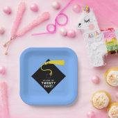 ライトブルー卒業2025パーティー ペーパープレート (パーティー)