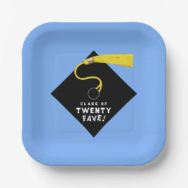 ライトブルー卒業2025パーティー ペーパープレート