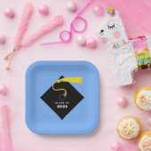 ライトブルー卒業2025パーティー ペーパープレート (パーティー)