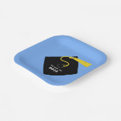 ライトブルー卒業2025パーティー ペーパープレート (傾斜あり)