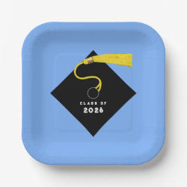 ライトブルー卒業2025パーティー ペーパープレート