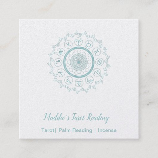 ライトブルー占星術シンボルや象徴スクエア名刺 スクエア名刺 (正面)