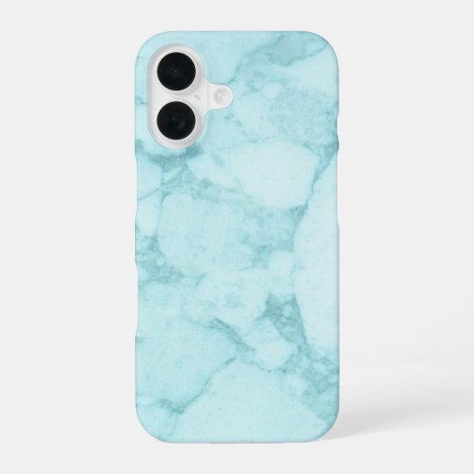 ライトブルー大理石 iPhone 16ケース (裏面)