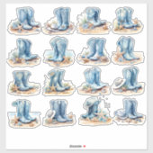 ライトブルー女性のカーボーイブーツ シール (シート)