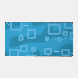 ライトブルー幾何学正方形デスクマット デスクマット