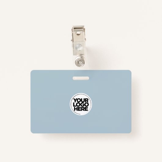 ライトブルー従業員ビジネスフォトスタッフID バッジ (裏面クリップ)