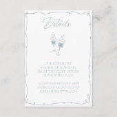 ライトブルー手描き新郎新婦詳細 エンクロージャーカード (正面)