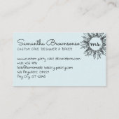 ライトブルー抽象芸術スピリチュアル天太陽 名刺 (裏面)