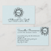 ライトブルー抽象芸術スピリチュアル天太陽 名刺 (正面/裏面)