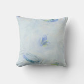 ライトブルー抽象芸術絵を描アートオリジナルアート クッション (正面)