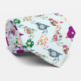 ライトブルー数々のメンズネクタイのカラーの鳥 ネクタイ