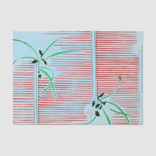 ライトブルー日本ののプリントパターンティッシュペーパー 薄葉紙 (正面)