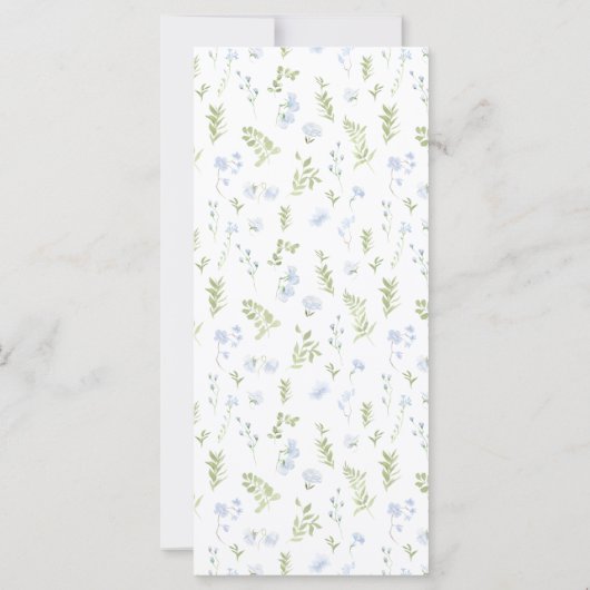 ライトブルー春フラワーガーデン結婚のメニューカード (裏面)