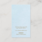 ライトブルー書道スクリプトイヤリング事業 名刺 (裏面)