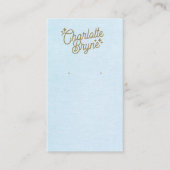 ライトブルー書道スクリプトイヤリング事業 名刺 (正面)